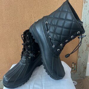 Sperry Top-Sider Gosling Quilted Duck Boots Women’s 9M Black Waterproof